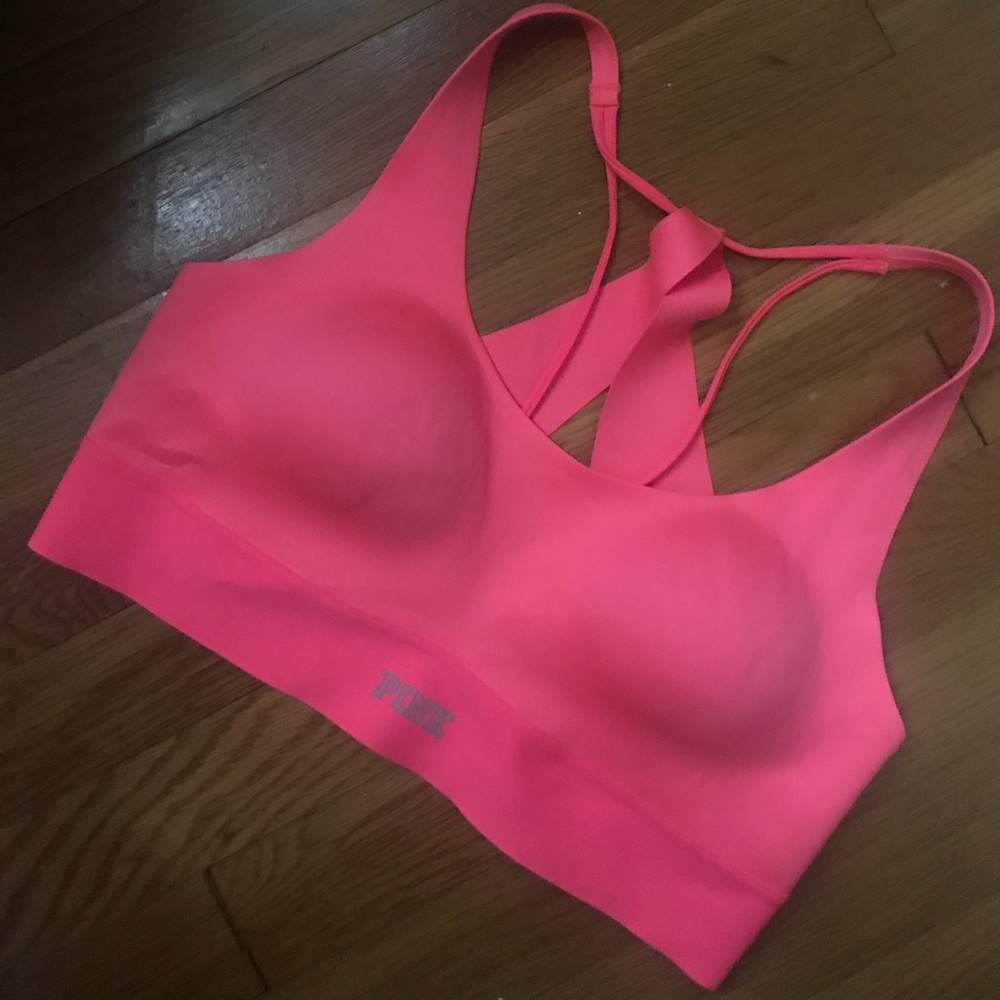 VS PINK Coral Strappy Sports Bra